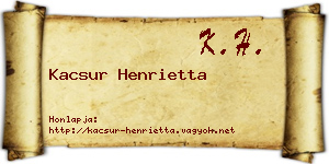 Kacsur Henrietta névjegykártya